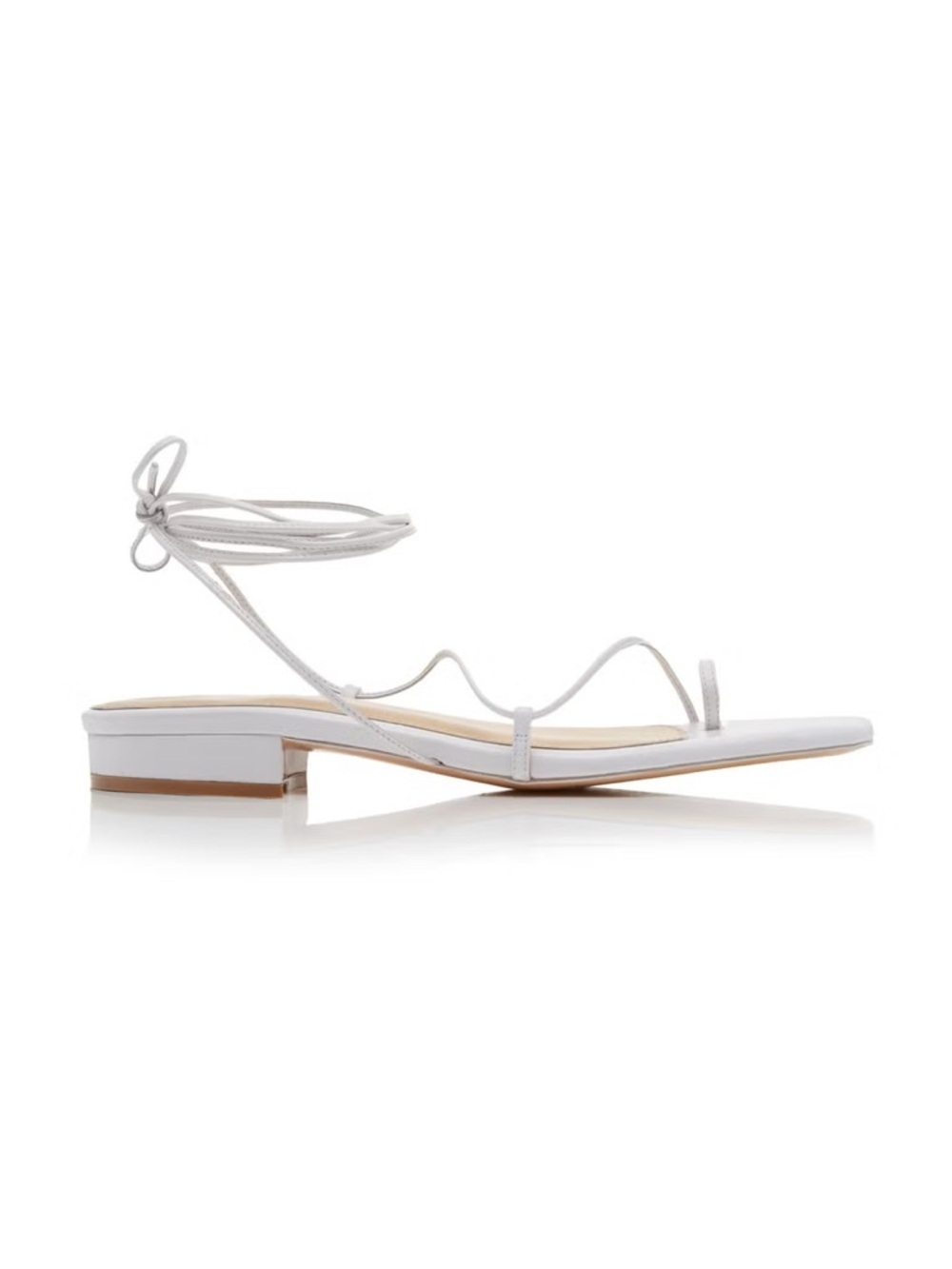 Studio Amelia Emily Wrap Flat Sandals in White sz38 US8